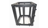 24u 4 Post Open Frame Rack - 19 inch - Heavy Duty - 500mm Deep - Black