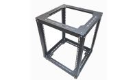 12u 19 inch 4 Post Open Frame Rack - Heavy Duty Flat Pack Data Network - Server Rack-500mm Deep - Black