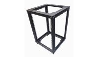 15u 19 inch 4 Post Open Frame Rack - Heavy Duty Flat Pack Data Network - Server Rack-500mm Deep - Black