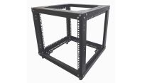 9u 19 inch 4 Post Open Frame Rack - Heavy Duty Flat Pack Data Network - Server Rack-500mm Deep - Black