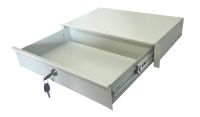 2U 19 inch Rack Mount Drawer - 280mm Deep - Grey