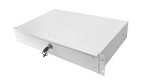 2U 19 inch Rack Mount Drawer - 280mm Deep - White