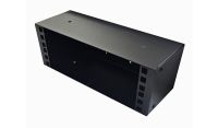 2u 10 inch Shallow Wall Mount Rack Box - 100mm Deep - Black