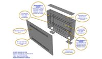 Universal 350 Style Cab - 2 way DIN  (2x 22 Module Dins) / 1u Wall Cabinet-350 Style - Black