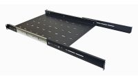 1U 19 inch 400/600 Sliding shelf extenders-300mm - Black