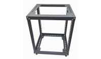 12u 19 inch 4 Post Open Frame Rack - Heavy Duty Flat Pack Data Network - Server Rack-500mm Deep - Black