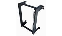 9u 19 inch 2 Post Open Frame Wall Rack - 150mm Deep - Black