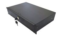 2U 19 inch Rack Mount Drawer - 280mm Deep - Black