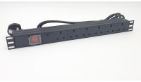 1U 19 inch 6 way 13 amp horizontal PDU, UK Plug(19 inch rack Mount)