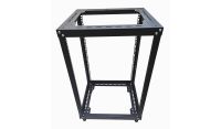 15u 19 inch 4 Post Open Frame Rack - Heavy Duty Flat Pack Data Network - Server Rack-500mm Deep - Black