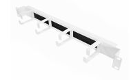 1U 4 Ring Horizontal Recessed Cable Tidy Management Panel with Brush Strip-White