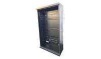 4U 19" Mounting or DIN Mounting - Adjustable Low Profile Vertical Mount - Wall Mount Network / Server Cabinet 1000mm Deep-Black