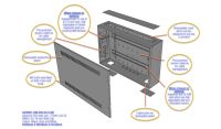 Universal 350 Style Cab - 2 way DIN  (2x 22 Module Dins) / 2u Wall Cabinet-350 Style - Black