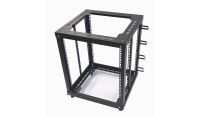 24u 4 Post Open Frame Rack - 19 inch - Heavy Duty - 500mm Deep - Black