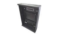 2u 19 inch or DIN Adjustable Vertical Mount / 2x 22 Way Module Dins Universal Wall Mount Enclosure-Wall Box-Cabinet - 800 Style - Black