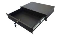 2U 19 inch Rack Mount Drawer - 280mm Deep - Black