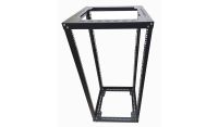 24u 19 inch 4 Post Open Frame Rack - Heavy Duty Flat Pack Data Network - Server Rack-500mm Deep - Black