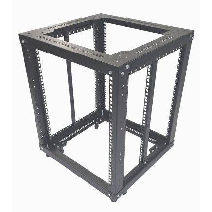 24u 4 Post Open Frame Rack - 19 inch - Heavy Duty - 500mm Deep - Black