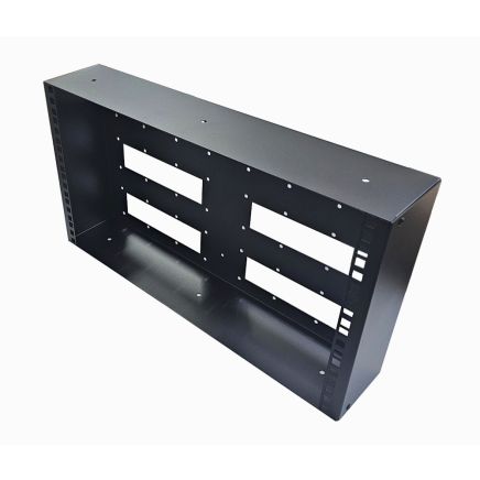 6u 19 inch Shallow Wall Mount Rack Box - 100mm Deep - Black