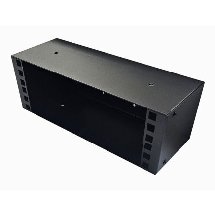 2u 10 inch Shallow Wall Mount Rack Box - 100mm Deep - Black