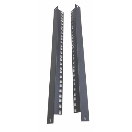 9u 4 Post Open Frame STD Floor Rack - 19 inch Internal Mounting Rail -Black(Per Set)