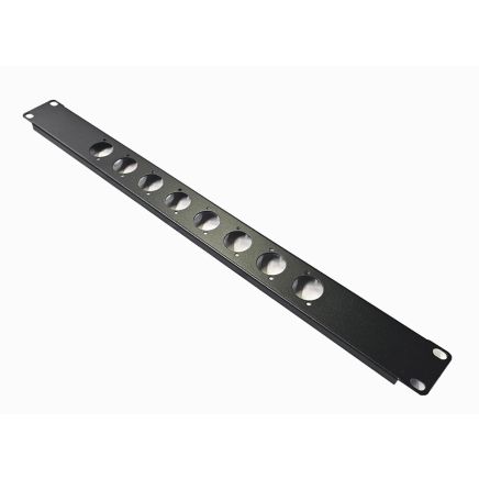 1U 19 inch Rack Panel Punched for 8x XLR Neutrik D-Series Connectors