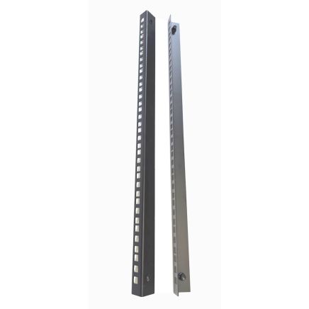 15u 4 Post Open Frame Floor Rack - 19 inch Internal Mounting Rail -Black(Per Set)