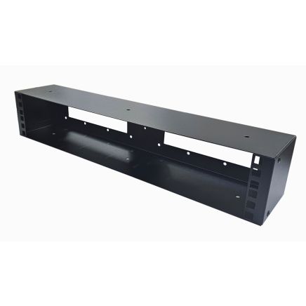 2u 19 inch Shallow Wall Mount Rack Box - 100mm Deep - Black