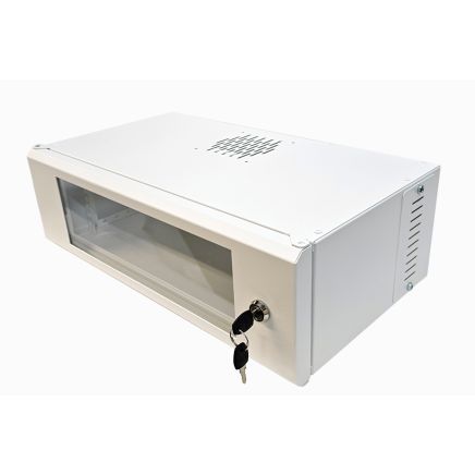 3U 19 inch Small Data Rack / Desktop / Wall Mounted / Patching Network Cabinet 300mm Deep - White