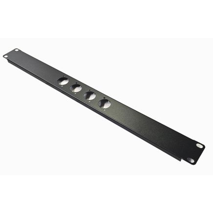 1U 19 inch Rack Panel Punched for 4x XLR Neutrik D-Series Connectors