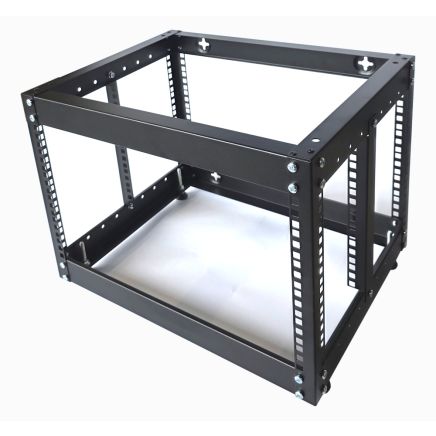 6u 4 Post Open Frame Rack - 19 inch - 400mm Deep - Black