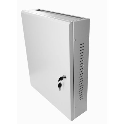 2U 19 Low Profile Vertical Wall Mount Network Cabinet 600 Style Light Grey