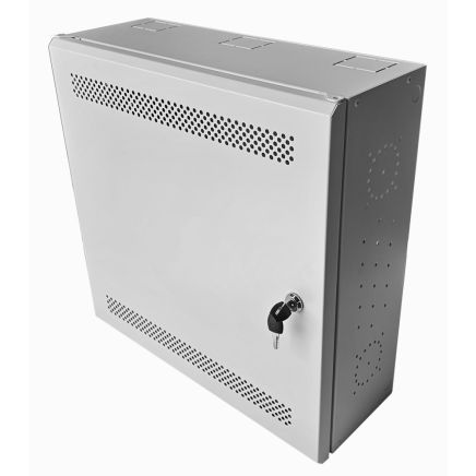 3U 19 Low Profile Vertical Wall Mount Network Cabinet 500 Style - Grey