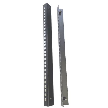 12u 4 Post Open Frame Floor Rack - 19 inch Internal Mounting Rail -Black(Per Set)
