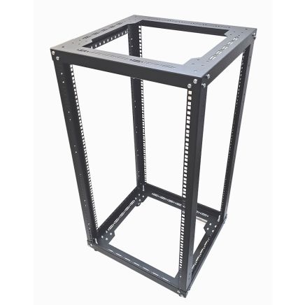 20u 19 inch 4 Post Open Frame Rack - Heavy Duty Flat Pack Data Network - Server Rack-500mm Deep - Black