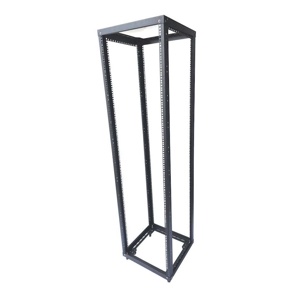42U 19 Inch Heavy Duty 4 Post Open Frame Server & Network Rack – 500mm Deep – Black