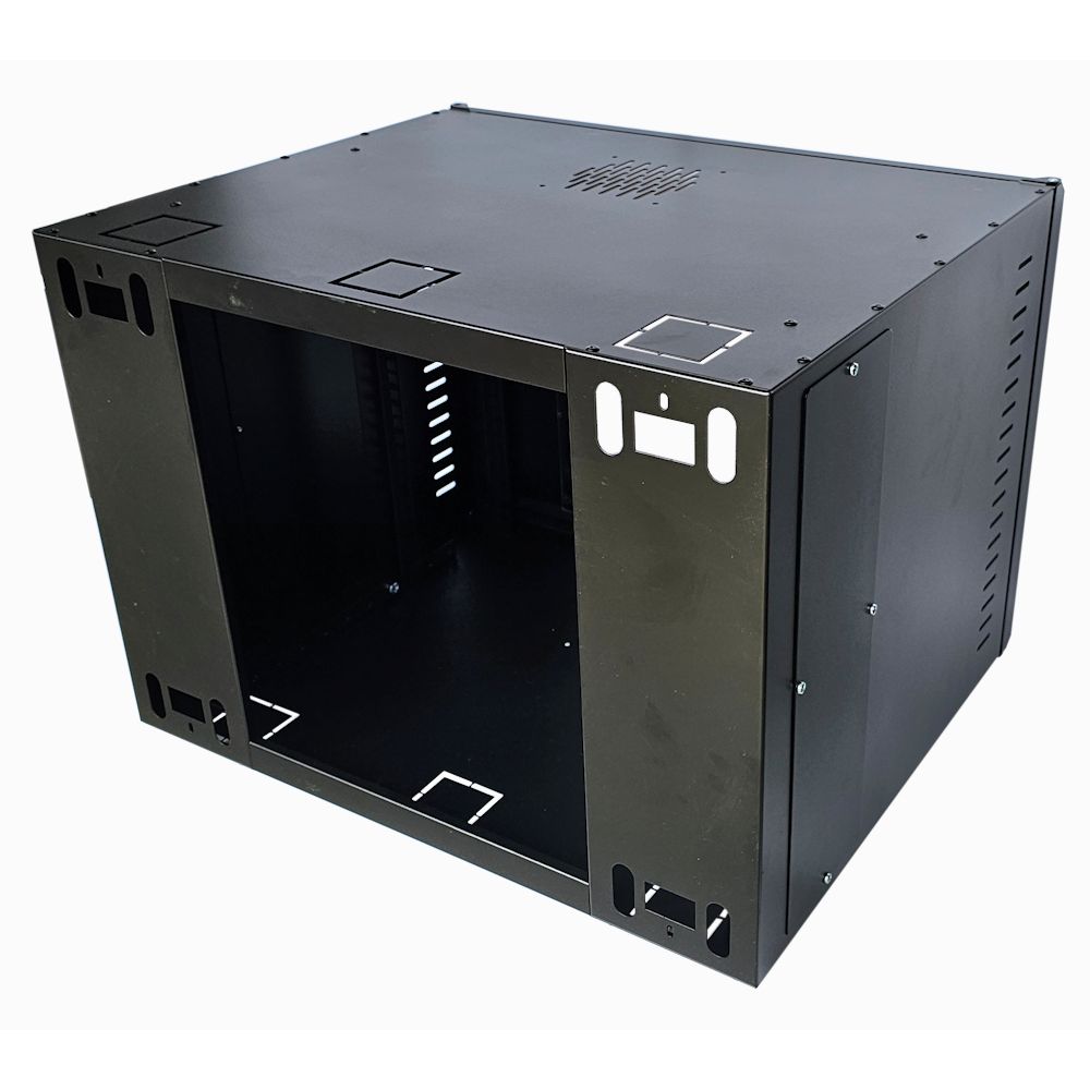 9U 19 inch Data Rack - Network - Server Cabinet Fixed Front and Adjustable Rear 19 inch Rails 500mm Deep - Black