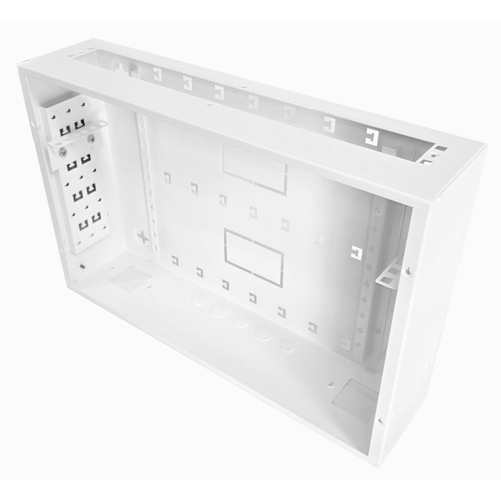 Universal Adjustable Enclosure - 2x 22 Way Module Dins / 2u Wall Box-350 Style - White