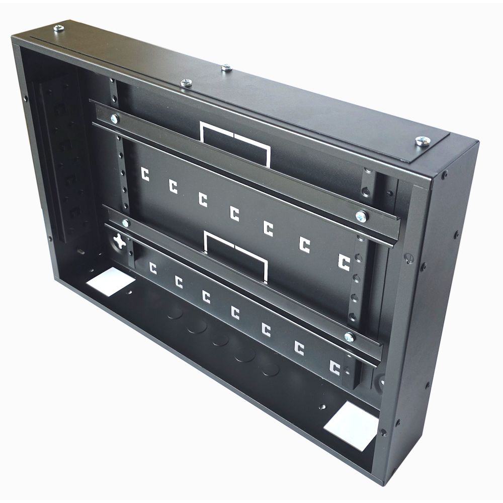 Universal 350 Style Cab - 2 way DIN  (2x 22 Module Dins) / 1u Wall Cabinet-350 Style - Black