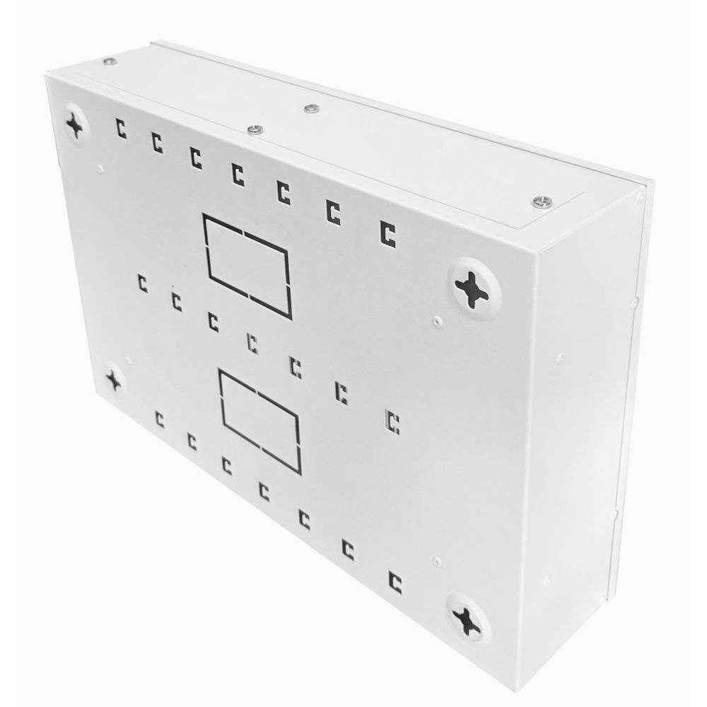 Universal Adjustable Enclosure - 2x 22 Way Module Dins / 2u Wall Box-350 Style - White