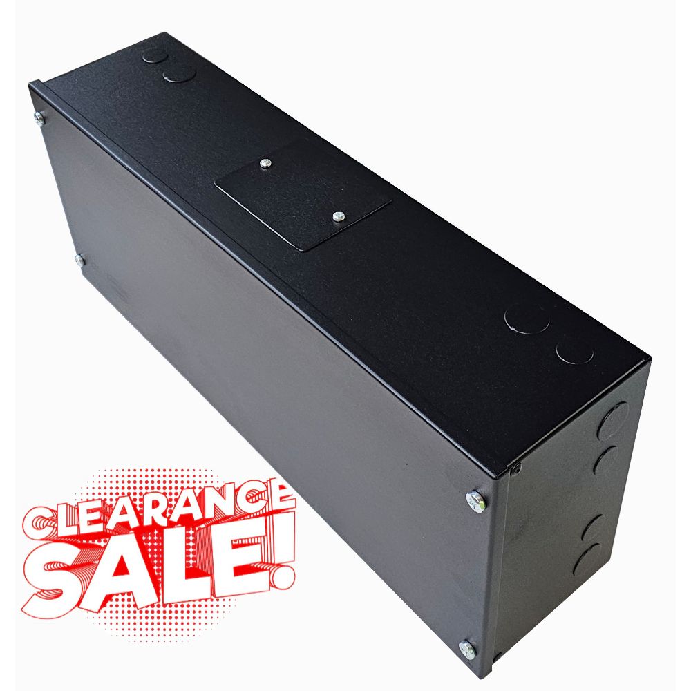 DIN Rail / Electrical Metal Box / Enclosure / Wall Cabinet-200mm Style (1x 22 Module Dins)-Black