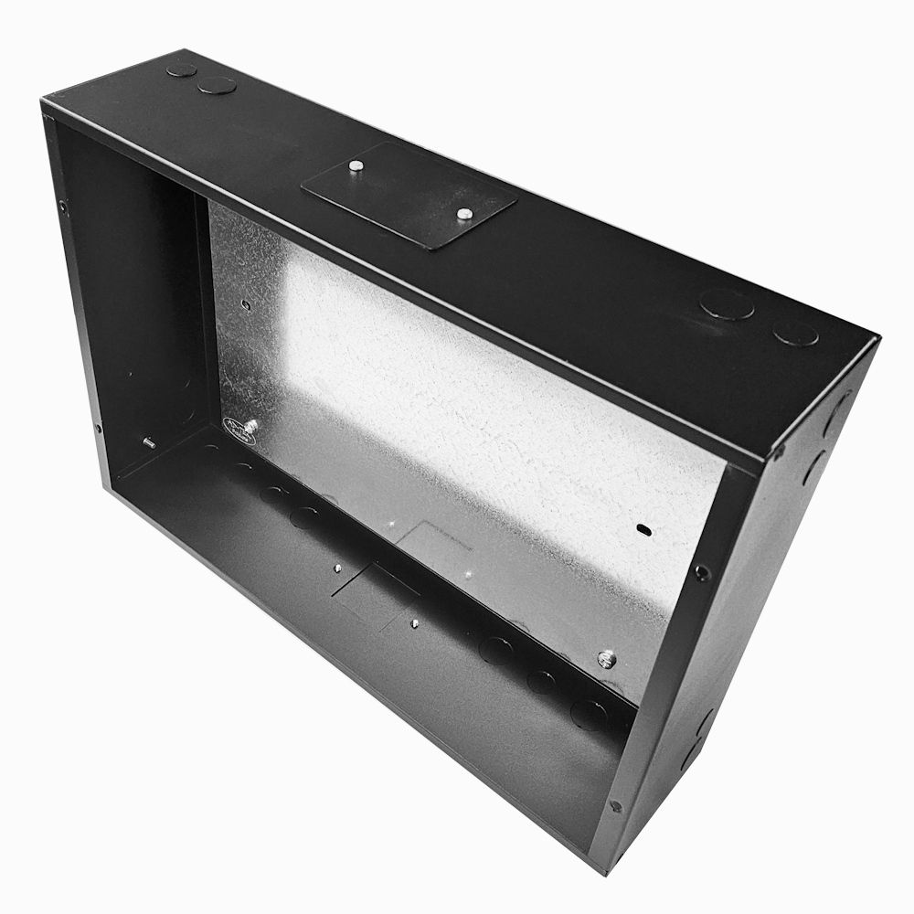 DIN Rail / Electrical Metal Box / Enclosure / Wall Cabinet-350mm Style (2x 22 Module Dins)-Black