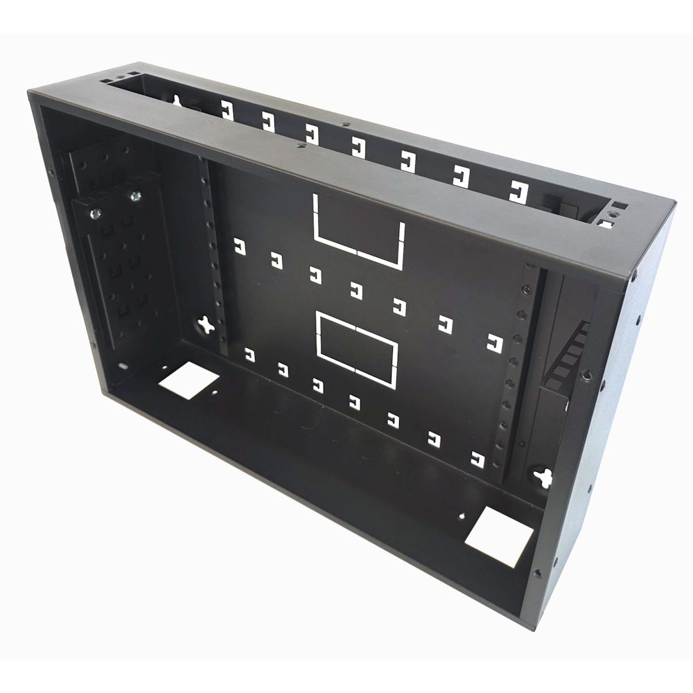 Universal Adjustable Enclosure - 2x 22 Way Module Dins / 2u Wall Box-350 Style - Black