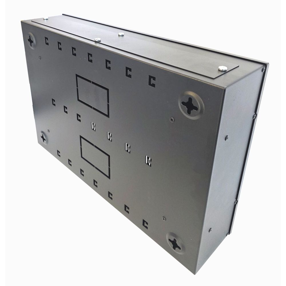 Universal Adjustable Enclosure - 2x 22 Way Module Dins / 2u Wall Box-350 Style - Black