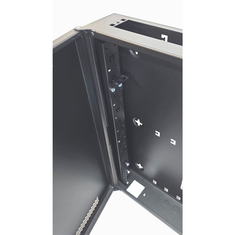 1U 19" Low Profile Vertical Mount - Wall Mount Network / Server Cabinet 600mm Deep - Black