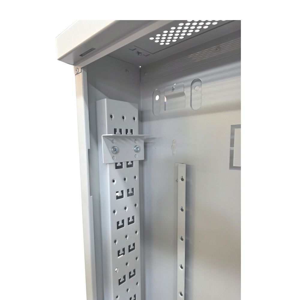 2u 19 inch or DIN Adjustable Vertical Mount / 3x 22 Way Module Dins Universal Wall Mount Enclosure-Wall Box-Cabinet - 1000 Style - Grey