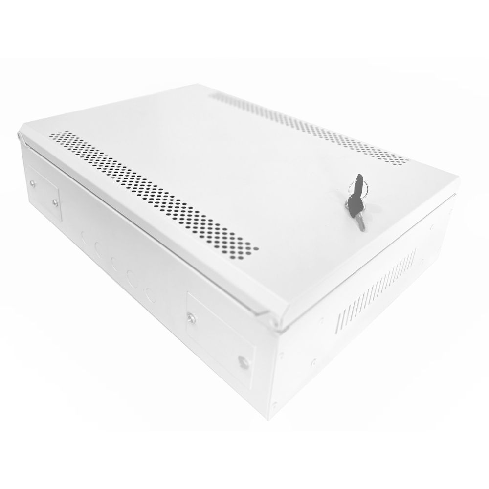 2U 19" Adjustable Low Profile Vertical Mount - Wall Mount Network / Server Cabinet 400 Style - White