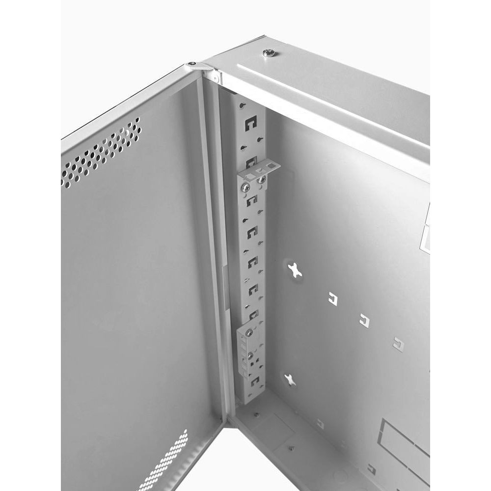 1U 19" Adjustable Low Profile Vertical Mount - Wall Mount Network / Server Cabinet 500mm Deep - Grey