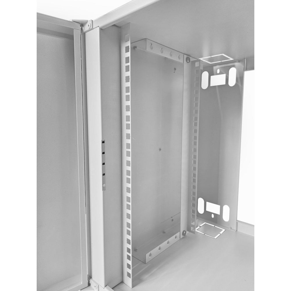 12U 19 inch Data Rack - Network - Server Cabinet Fixed Front and Adjustable Rear 19 inch Rails 390mm Deep - White