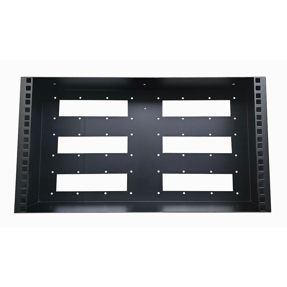 6u 19 inch Shallow Wall Mount Rack Box - 100mm Deep - Black